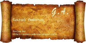 Gazsó Ambrus névjegykártya